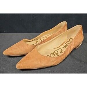 Sam Edelman Flats Reyanne Cognac Tan Suede Spike Shoes Size 8